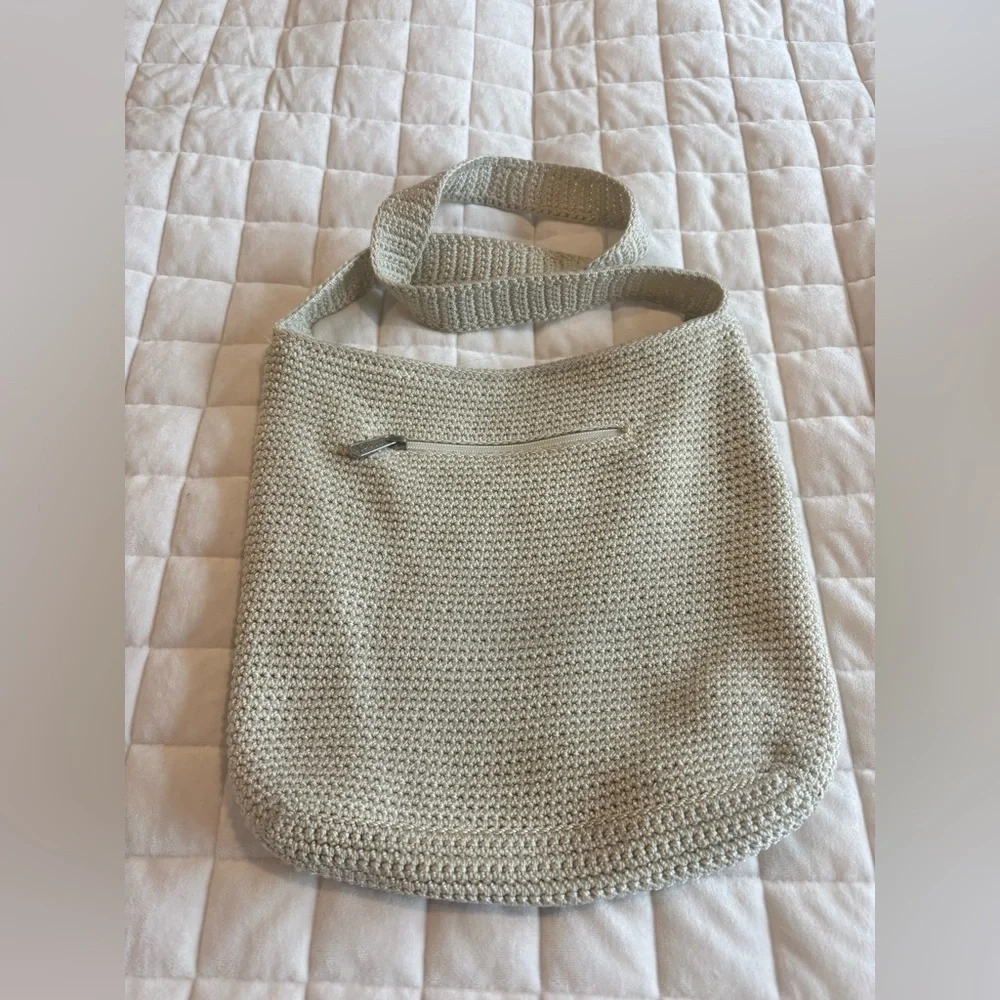 The Sak Cream Crochet Hobo Bag